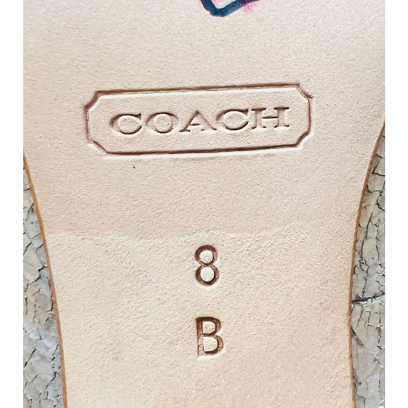 Coach Heels Womens 8 Gold Leather Shoes Stiletto Cocktail Metallic Wedding Pumps - Picture 11 of 11